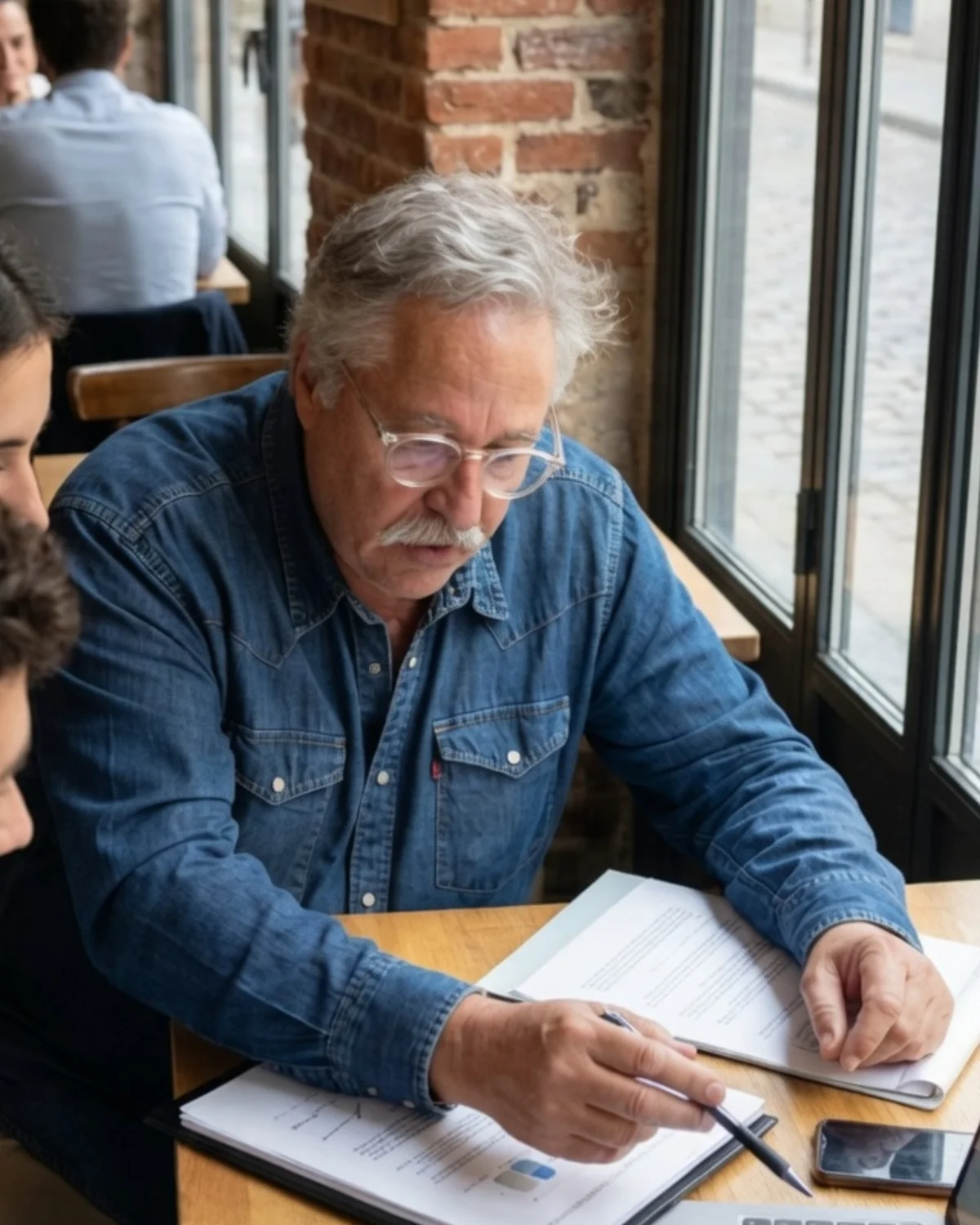 Conseiller MERCIKI échangeant avec des clients autour de leurs contrats